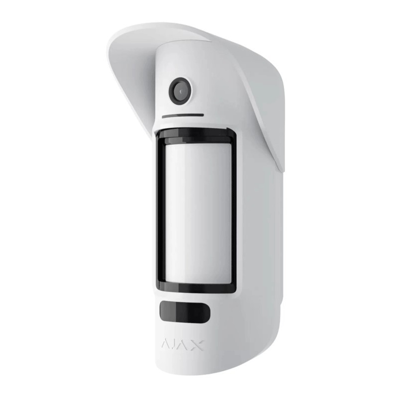 Detector PIR wireless cu verificare foto la alarmă Ajax MotionCam Outdoor PhOD, alb