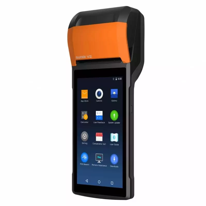 SUNMI MOBILE T5940 V2s - Wireless data POS System, V2s Android 11, 3GB + 32GB, 8MP + 2MP camera, micro SD, EU 4G, NFC, 2xSIM, printer + label printer,1D/2D scanner, GMS