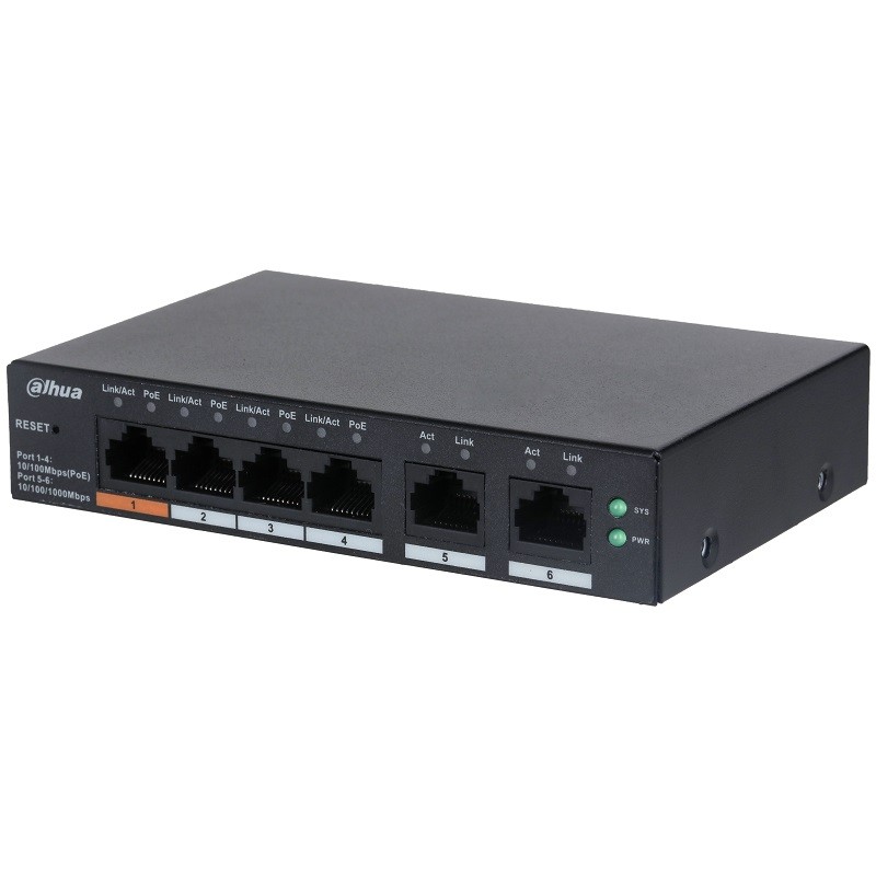 Switch PoE Cloud Management 4 + 2 porturi Dahua CS4006-4ET-60