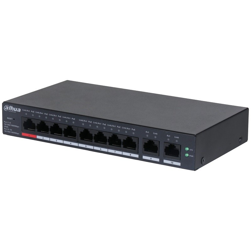 Switch PoE Gigabit Cloud Management 8 + 2 porturi Dahua CS4010-8GT-110