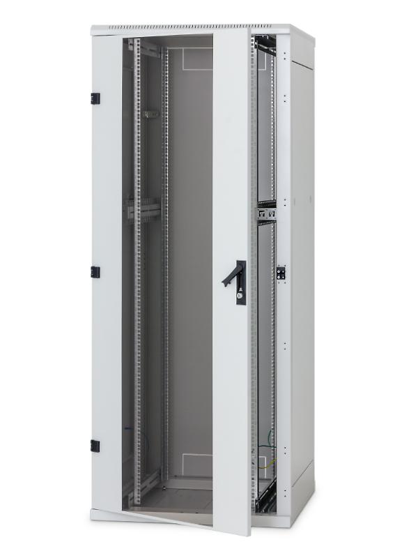 Rack de podea 19 Triton 15U 600x600mm usa fata sticla panouri laterale/spate detasabile sectiuni pentru ventilatie activa, sectiuni acces cabluri sus/jos/spate, IP20 gri