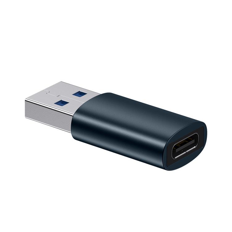 Adaptor Baseus Ingenuity Series Mini OTG, USB 3.1 (T) to USB Type-C (M), corp metalic, albastru