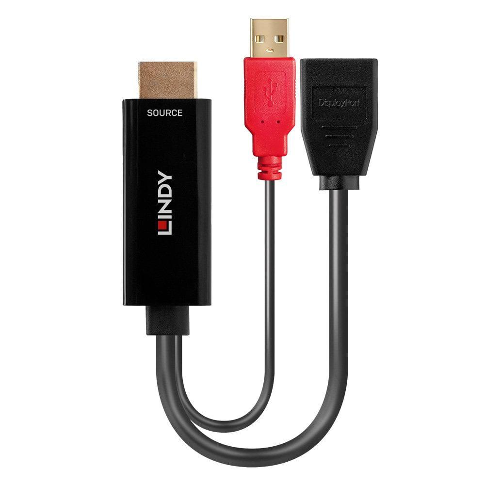 Adaptor Lindy HDMI 18G to DisplayPort, negru