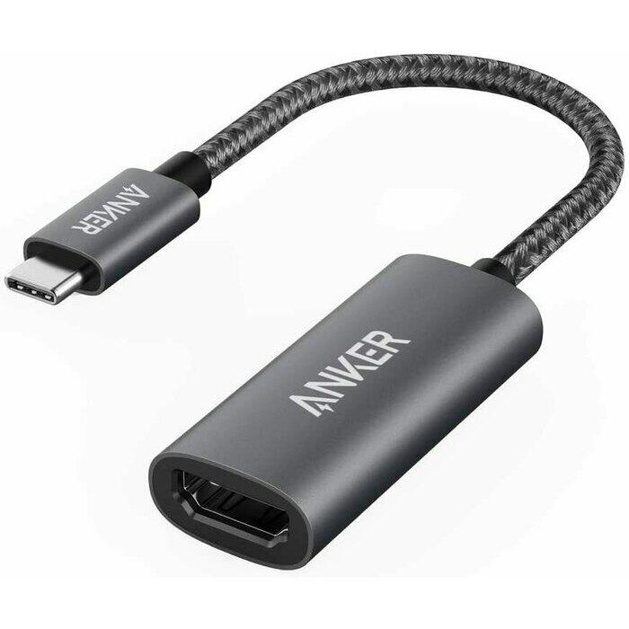 Adaptor video Anker, USB Type-C(T) la HDMI (M), , rezolutie maxima 4K la 60Hz, nu, plug and play, carcasa Aluminiu, gri