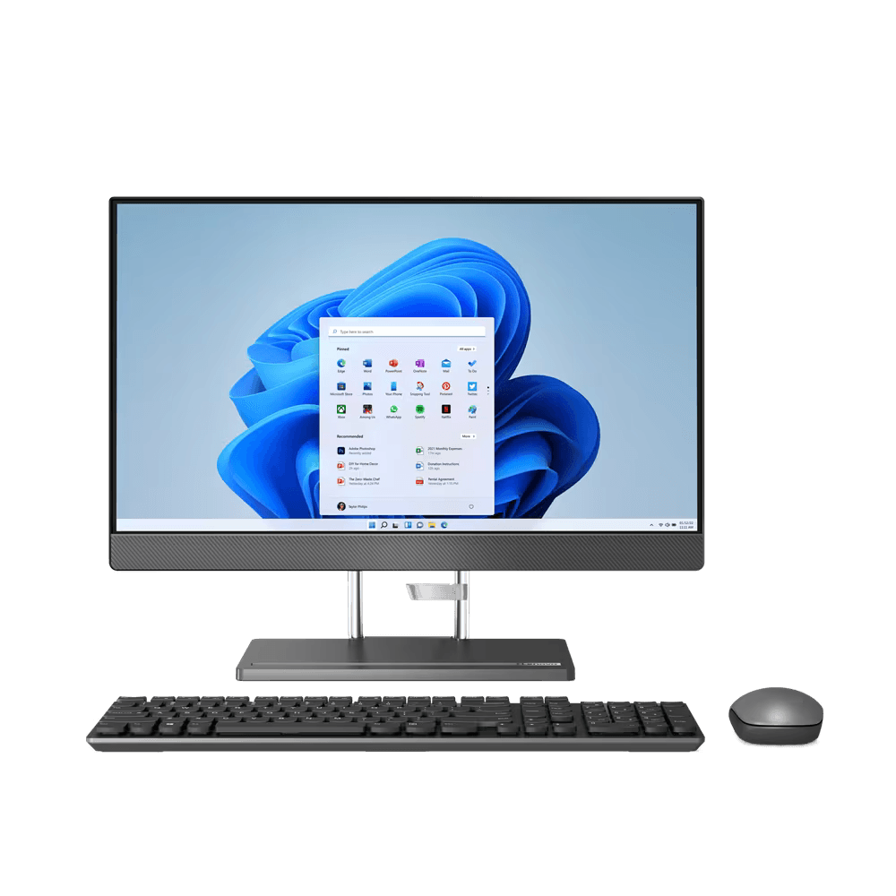 All-in-One Lenovo IdeaCentre AIO 5 24IAH7 23.8" FHD (1920x1080) IPS 250nits Anti-glare, 72% NTSC, Intel® Core™ i7-13700H, 14C (6P + 8E) / 20T, P-core 2.4 / 5.0GHz, E-core 1.8 / 3.7GHz, 24MB, video Integrated Intel® Iris® Xe Graphics, RAM 2x 8GB SO-DIMM DDR5-5200, Two DDR5 SO-DIMM slots, dual-channel