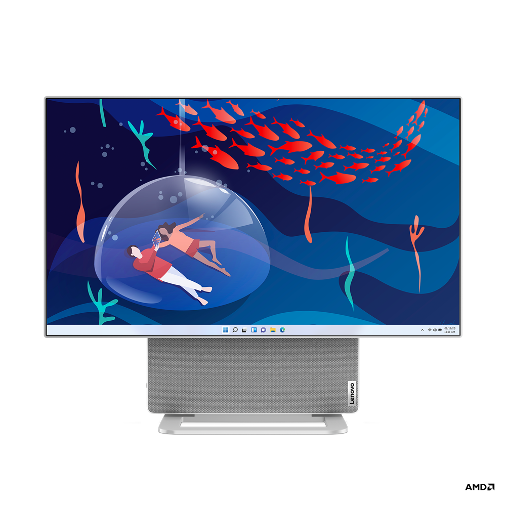 All-in-One Lenovo Yoga AIO 7 27APH8 27" QHD (2560x1440) IPS 350nits Anti-glare, 95% DCI-P3, 4-side Borderless, AMD Ryzen™ 7 8845HS (8C / 16T, 3.8 / 5.1GHz, 8MB L2 / 16MB L3), video Integrated AMD Radeon™ 780M Graphics, RAM 16GB Soldered LPDDR5x-6400, Memory soldered to systemboard, no slots