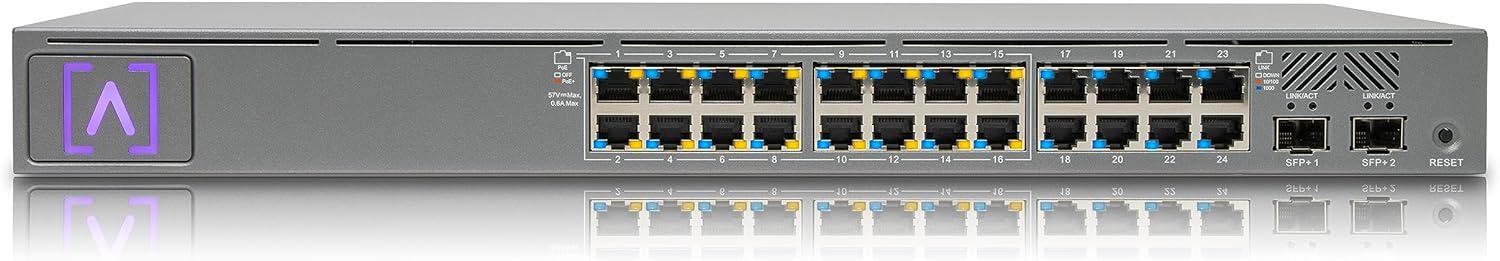 ALTA LABS S24-POE SWITCH, Interfata: 24 x 10/100/1000M bps, 16 portuti POE, 2 x SFP, 802.3at PoE+, Buget POE: 240w, Dimensiuni: 44 x 441.5 x 254 mm, greutate; 3.6kg,