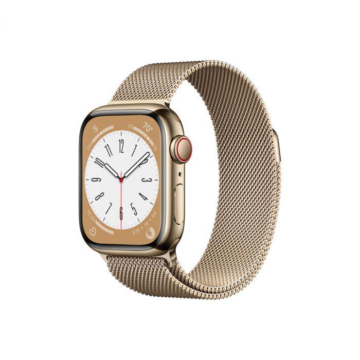 Apple Watch S8 Cellular 41mm Gold Stainless Steel Case with Gold Milanese Loop