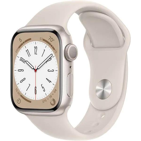 Apple Watch S8 GPS 41mm Starlight Aluminium Case with Starlight Sport Band - Regular