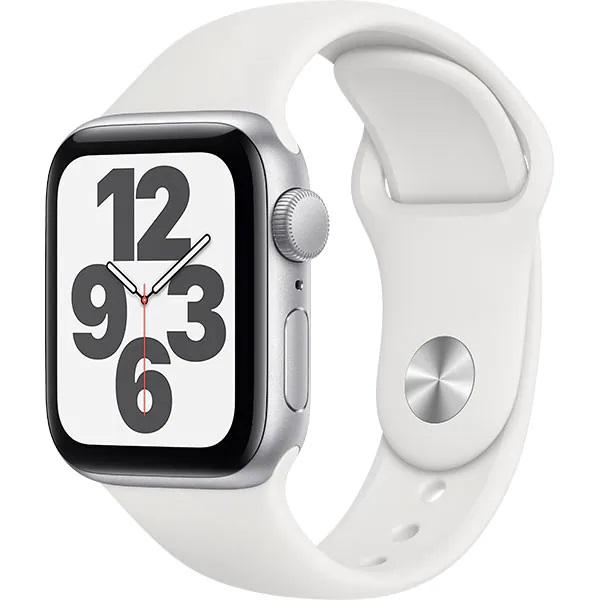 Apple Watch SE2 Cellular 44mm Silver Aluminium Case with White Sport Band - Regular