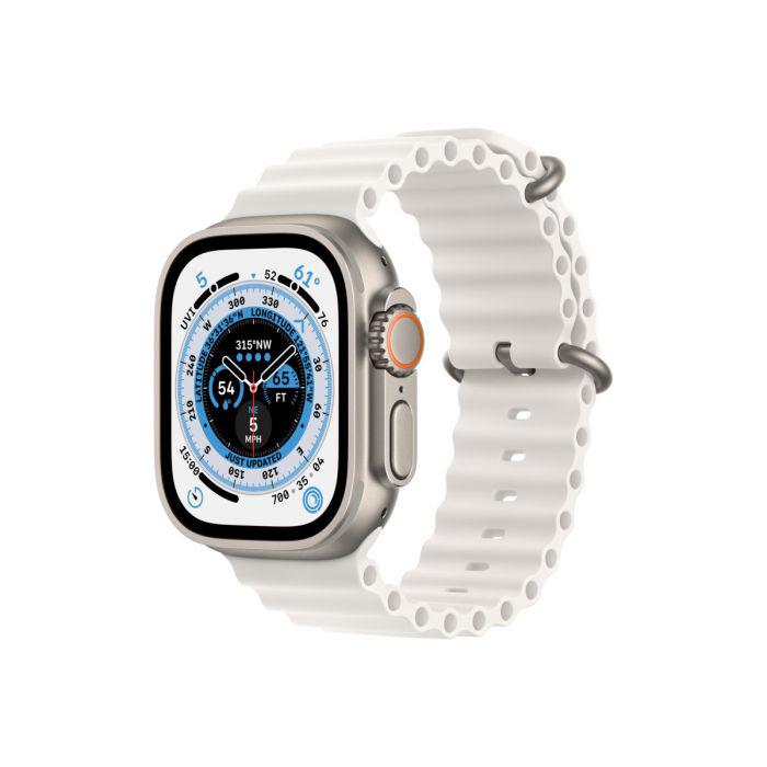 Apple Watch Ultra Cellular, 49mm Titanium Case with White Ocean Band