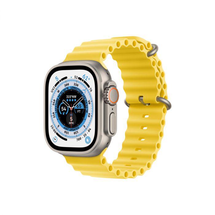 Apple Watch Ultra Cellular, 49mm Titanium Case with Yellow Ocean Band