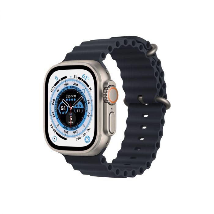 Apple Watch Ultra Cellular, 49mm Titanium Case with Midnight Ocean Band