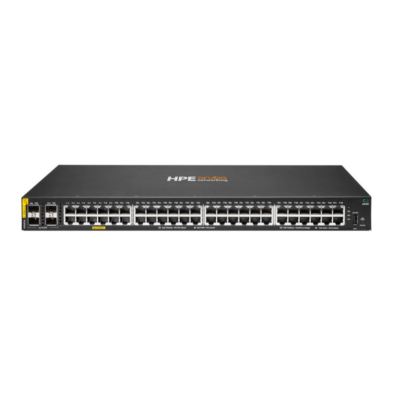 HPE Aruba Networking CX 6000 48G Class4 PoE 4SFP 370W Switch