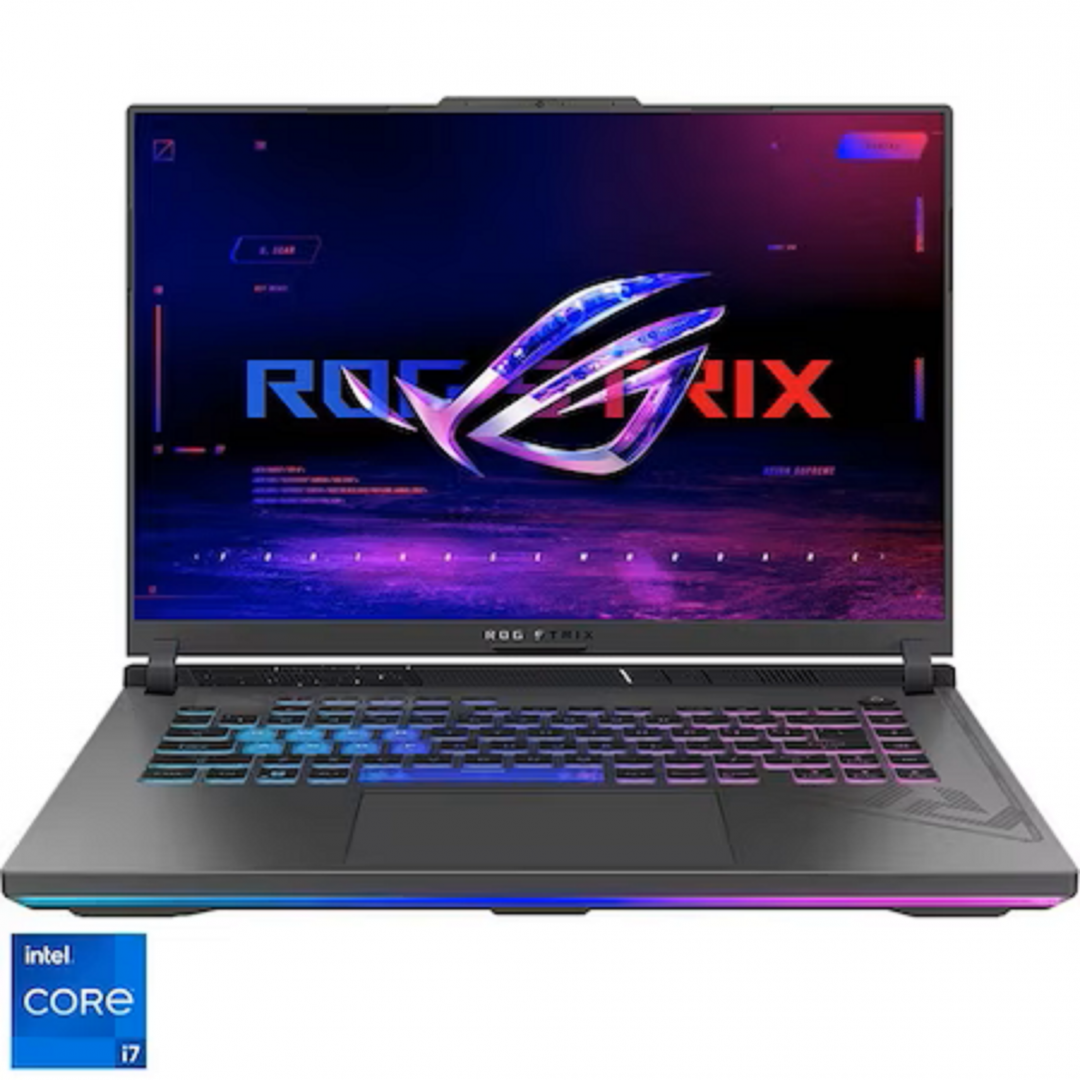 Laptop Gaming ASUS ROG Strix G16, G614JU-N4098, i7-13650HX, 16-inch, QHD+ 16:10 (2560 x 1600, WQXGA), 240Hz, (RTX 4050), Intel UHD Graphics, 8GB DDR5-4800 SO-DIMM *2, 1TB PCIe 4.0  M.2 , Mobile Intel HM770 Express Chipsets, MUX Switch + Optimus, IPS-level, 500nits, anti-glare display, G-Sync, ROG