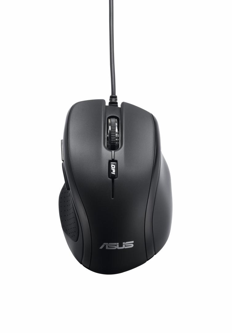 Mouse ASUS UX300 PRO, Optic, cu fir, rezolutie 1000/1600/2400/3200dpi, Weight: 95g, Dimensions: 109x75x40mm, design ergonomic, pentru mana dreapta, Black