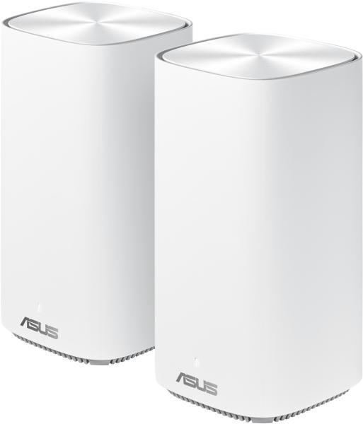 Asus dual-band whole home Mesh ZENwifi system, CD6 2 pack; white, AC1500, Network Standard-IEEE 802.11a, IEEE 802.11b, IEEE 802.11g, IEEE 802.11n, IEEE 802.11ac, IPv4, IPv6, 2.4 GHz 4 x 4, 5 GHz 2 x 2, Processor-QCN5502, Memory- 32 MB Flash, 128 MB RAM.