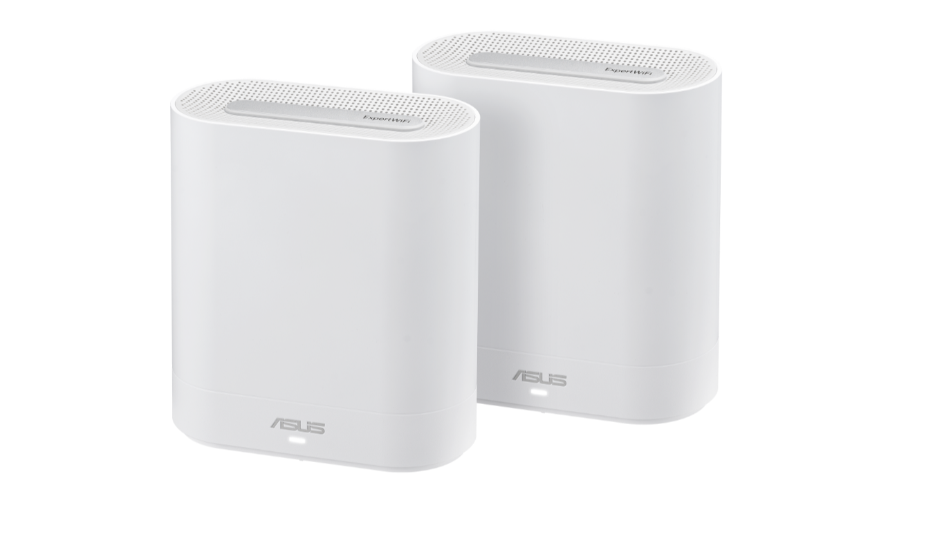 ASUS ExpertWiFi EBM68 (2PK) AX7800 Tri-Band WiFi 6 Mesh WiFi System, suitable for all businesses, supports up to 5 SSIDs, customized guest portal, 2.5 Gbps port, enterprise-grade network security and easy management ASUS ExpertWiFi app