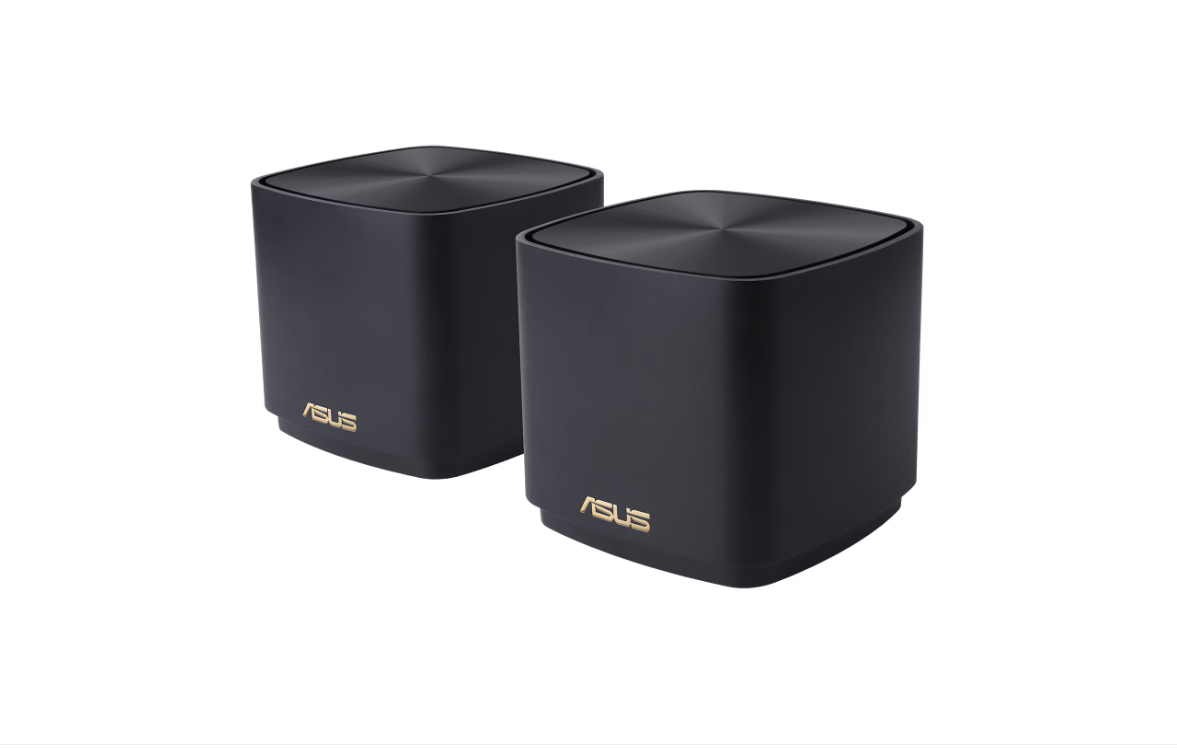 Asus dual-band large home Mesh ZENwifi system, XD4 PLUS 2 pack; black, AX1800 , 1201 Mbps+ 574 Mbps, 128 MB Flash, 256 MB RAM ; IEEE 802.11a, IEEE 802.11b, IEEE 802.11g, WiFi 4 (802.11n), WiFi 5 (802.11ac), WiFi 6 (802.11ax), IPv4, IPv6, 2 x antene interne, MIMO technology, Dual Band, 2.4 G Hz / 5