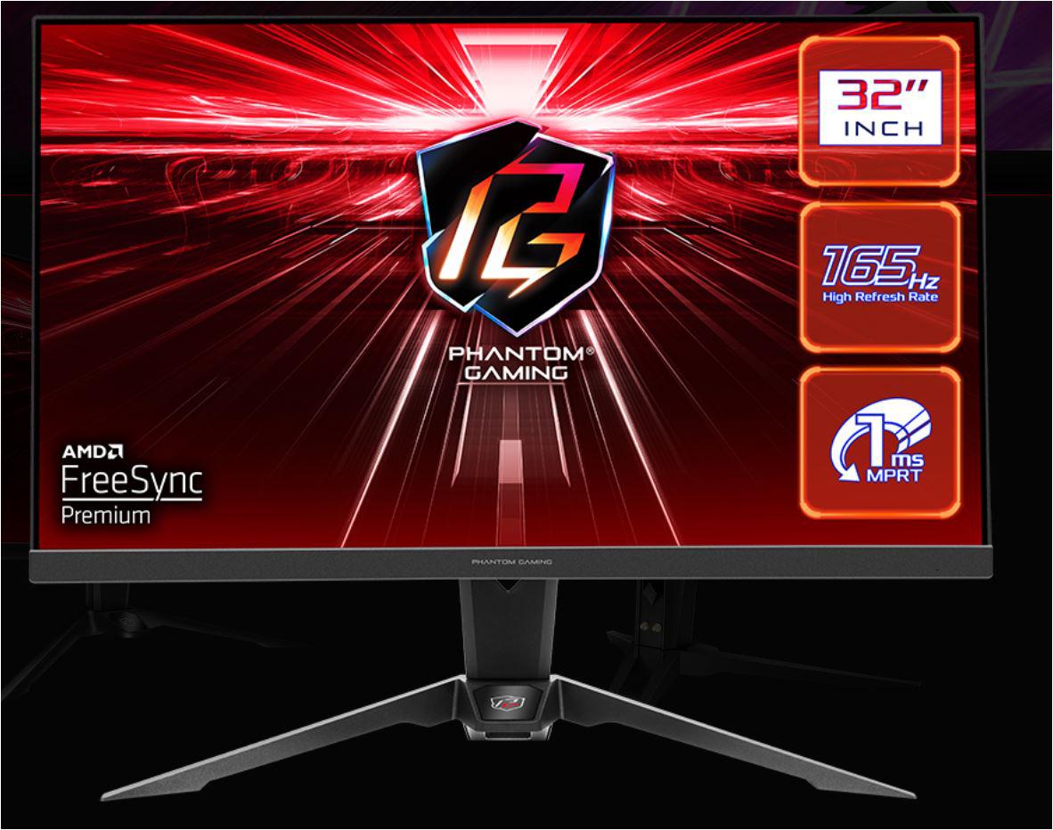 Monitor Gaming Asrock PG32QF2B, diagonala: 31.5", Aspect: 16:9, anti-glare, Rezolutie: 2560 x 1440, Refresh rate: 165Hz, Luminozitate: 550 cd/m2, Contrast: 3000:1, unghi vizualizare: 178°(H) / 178°(V), culori: 16.7M, Timp raspuns: 1ms, Flicker free, Difuzoare integrate: 2 x 2W, interfata: 1 x