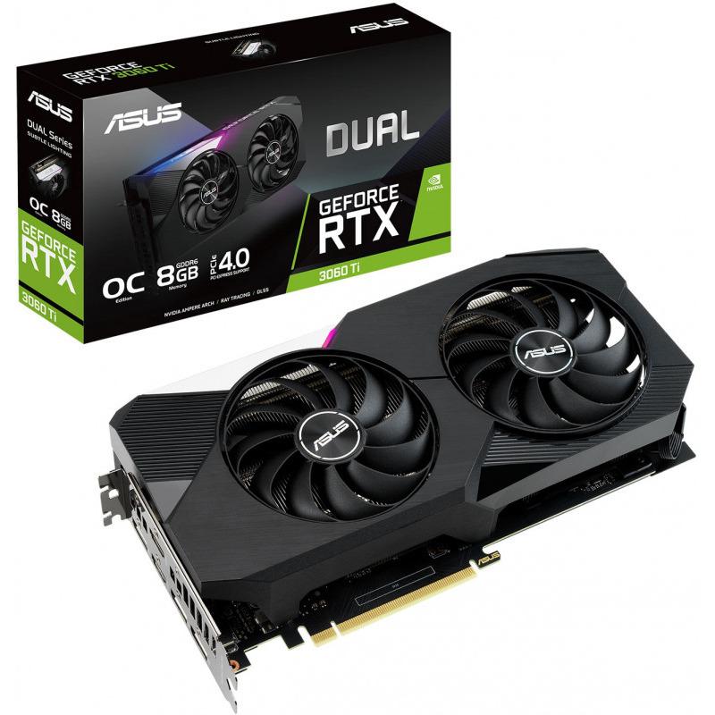 Placa video ASUS GeForce RTX 3060 Ti DUAL O8G LHR 8GB GDDR6 256-bit