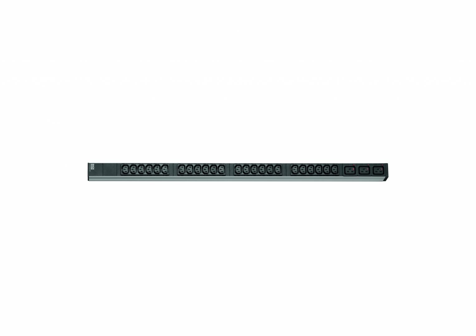 Bachmann prelungitorALU 1HE 24xC13 3xC19 Lock cordon 3,0m CEE 16A(monofazic);