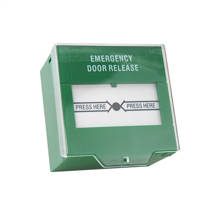 Buton iesire urgenta ND-EDR911-C, culoare verde, capac de protectie transparent