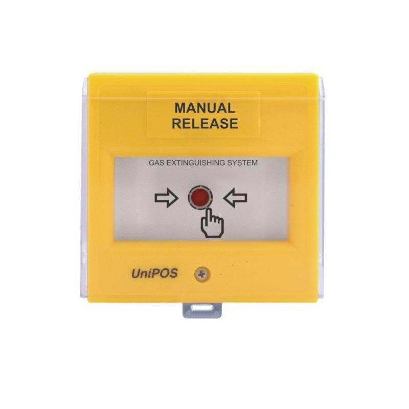 MANUAL RELEASE Button, FD3050Y;Button for manual activation of the extinguishing process.Compatible with FS5200E.