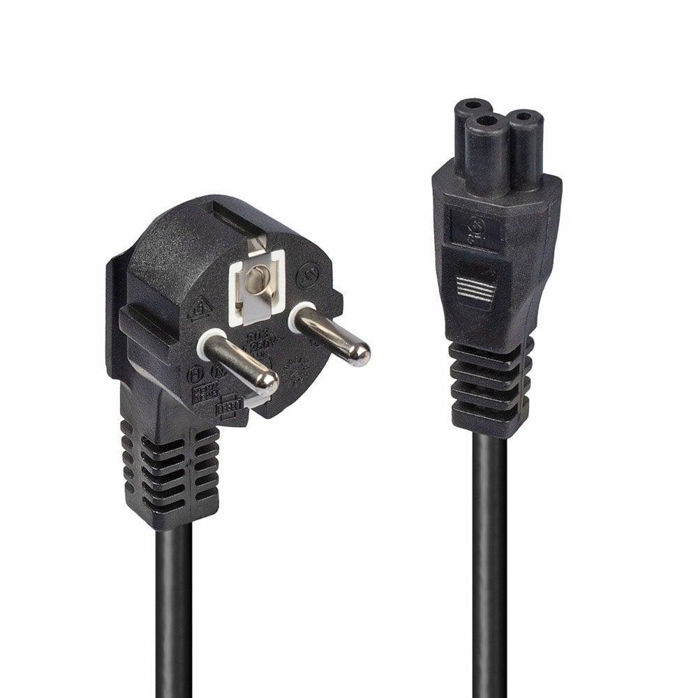 Cablu alimentare schuko Lindy IEC C5, 2m, negru  Description  Schuko Mains Plug to Clover Leaf IEC C5 Socket Cable material: H05 VV-F 3G 1.00 100% electrical and mechanical inspection VDE approved Colour: Black Fully moulded  https://www.lindy-international.com/Schuko-to-C5-Cloverleaf-Power-Cable-