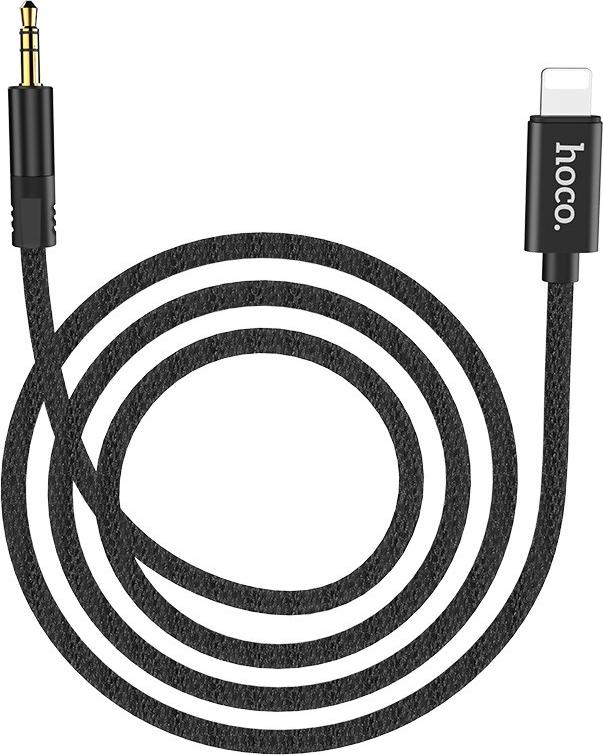 Hoco UPA13 Sound source / Cablu date Lightning to Jack3.5mm, Silicon, Negru