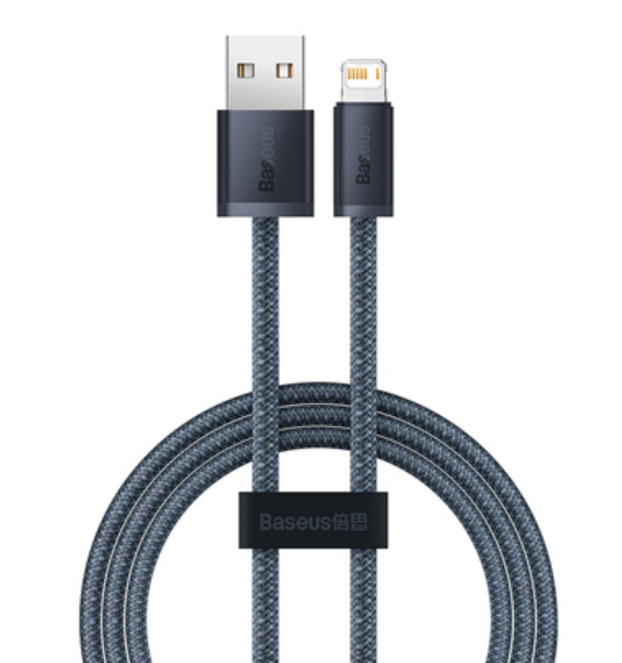 Cablu alimentare si date Baseus Dynamic Series, Fast Charging Data Cable pt. smartphone, USB la Lightning Iphone 2.4A, 1m, braided, gri
