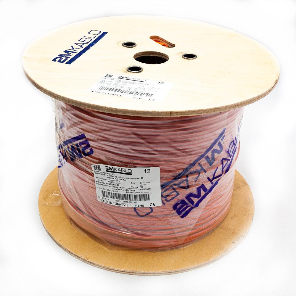 "Cablu incendiu JEH(St)H...Bd FE180 PH120 1x2x0.8 mm+0.8 mm , rezistenta la foc 120 minute, compatibilitate E30/E90producator 2M Kablo, 3T00000107-500Diametru fir: 0.8mmConductor: perechi torsadate cu protectie din fibra de sticla, cupru 100%Culori fire: conform -VDE0815Manta: Halogen free, si