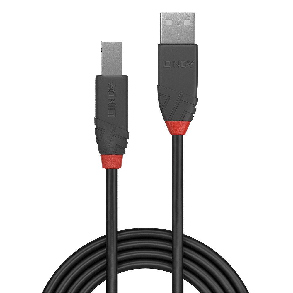 Cablu Lindy 0.2m USB 2.0 Tip A la Tip B, Anthra Line