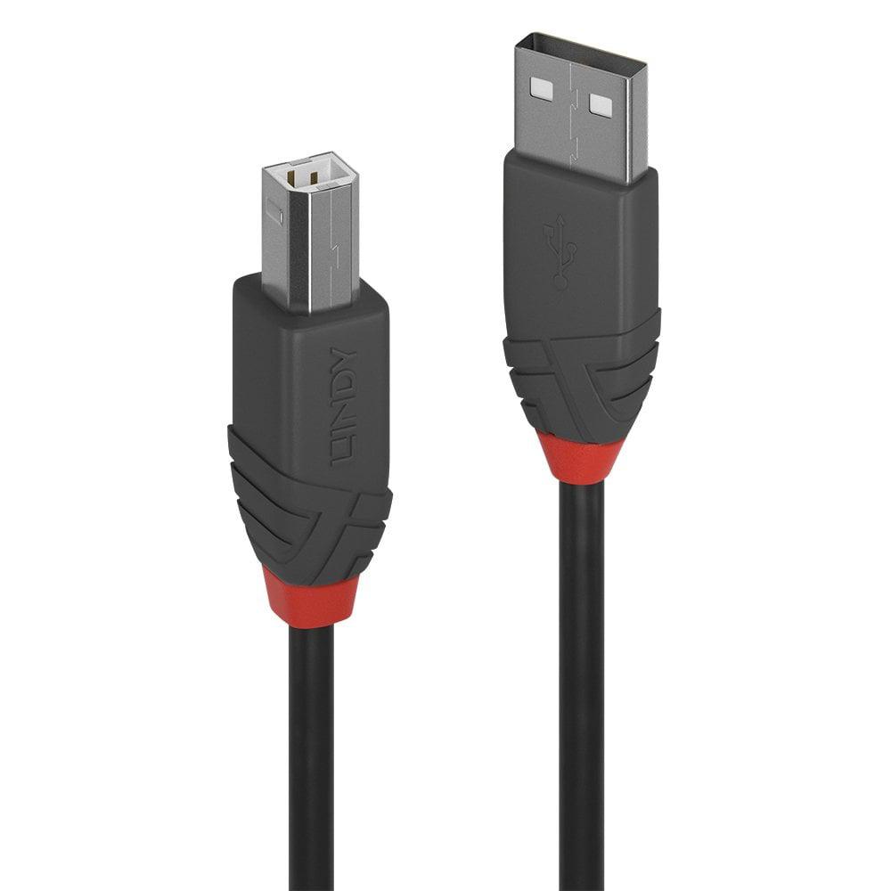 Cablu transfer Lindy LY-36671, USB 2.0 Type A to B, 0.5m, Anthra Line