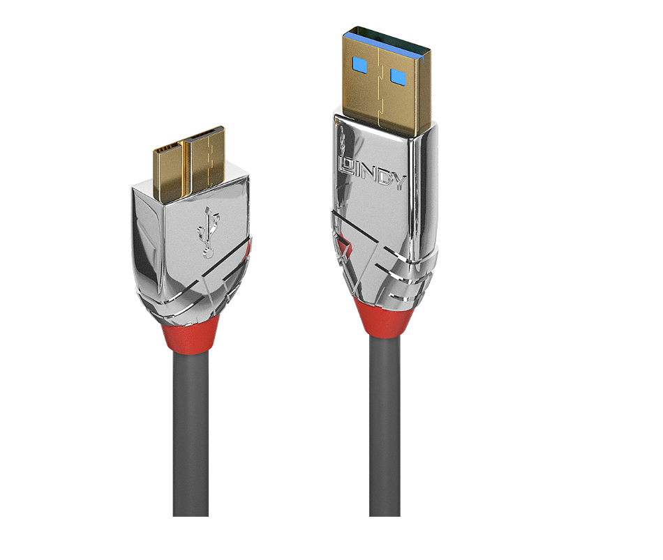 Cablu Lindy 0.5m USB 3.2  Type A to Micro-B, latime de banda 5Gbps, Cromo line