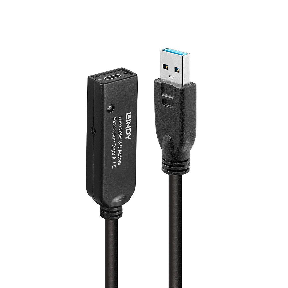 Cablu Lindy 10m USB 3.0 Act. Extension USB A to USB C