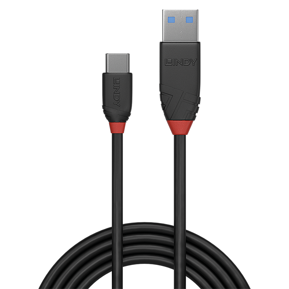 Cablu Lindy 1.5m USB 3.2 Type-A to Type-C (tata - tata), Black Line, Supported Bandwidth: 10Gbps, negru