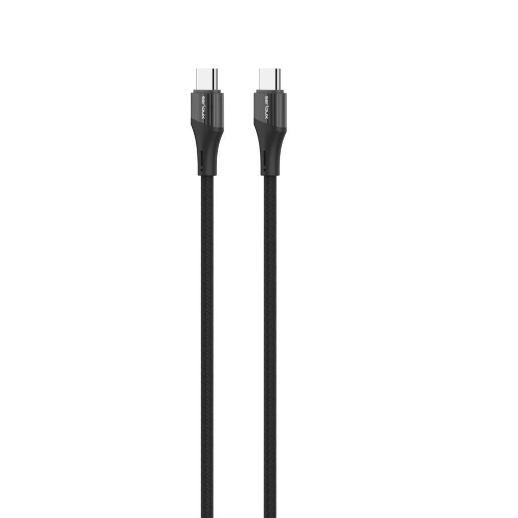 Cablu Serioux TYPE-C - TYPE-C 1M 100W, lungime: 100 cm, ieșire: 100W, tip cablu: USB-C la USB-C, culoare: Negru, funcție: încărcare și sincronizare