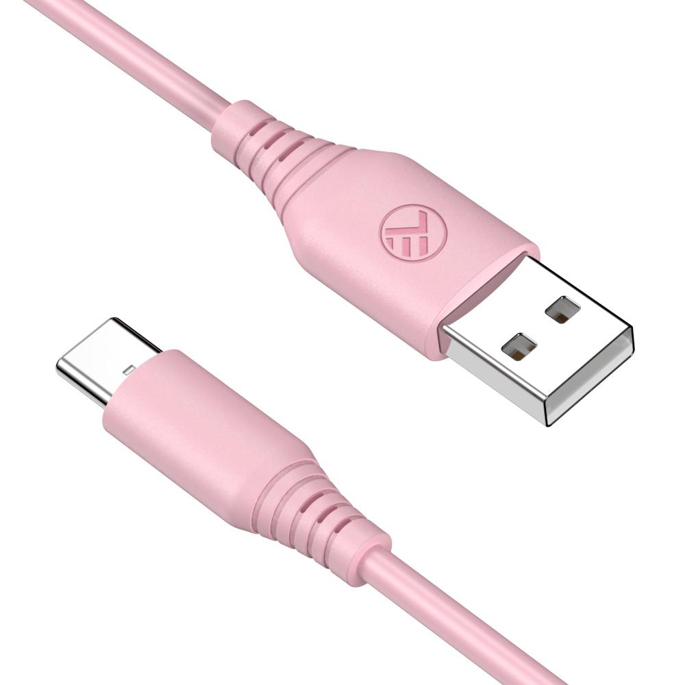 Cablu silicon Tellur USB to Type-C, 3A, 1m, roz