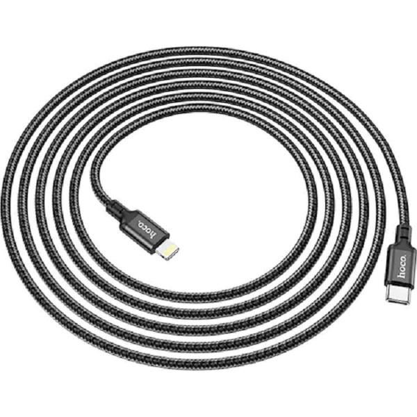 Cablu Date si Incarcare USB Type C la Lightning HOCO X14 Double Speed, 1 m, PD 20W, Negru