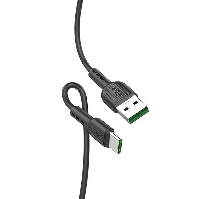 Hoco X33 Surge / Cablu date USB to Type-C, Silicon, 5A, 1m, Negru