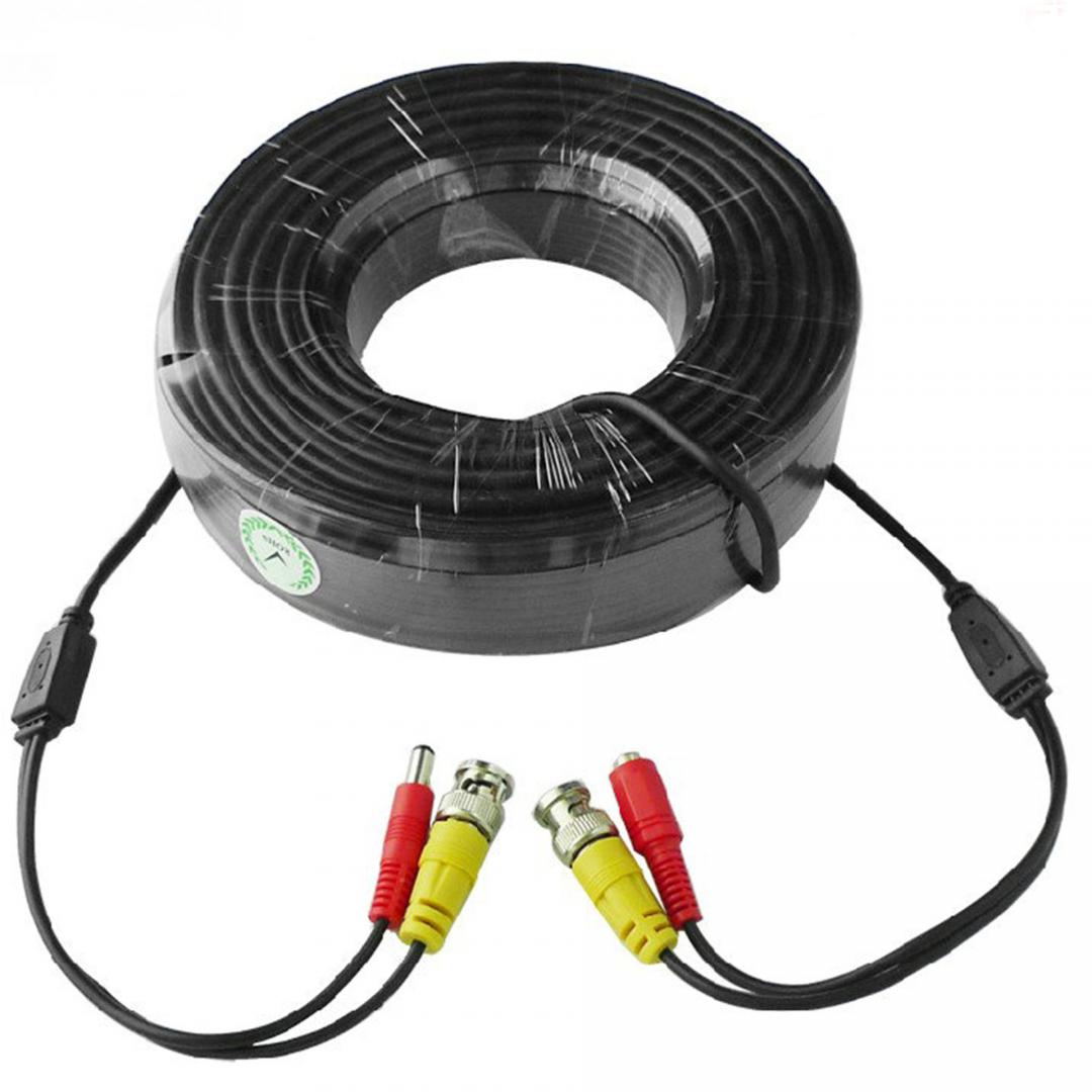 Cablu video si alimentare 15 metri LN-EC04-15M; conectori DC si BNC;  Video Power: 26 AWG; Insulation: 1.3mm Colourless PE; Power Conductor: 21 AWG x 2C Red/Black ID: 1.35mmPVC; Outer Jacket: 4.4mm PVC Black