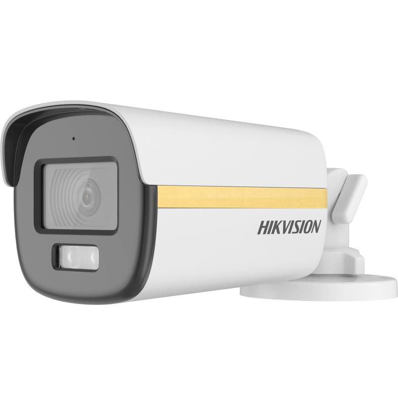 Camera de supraveghere Bullet 2MP Hikvision DS-2CE12DF3T-LSE(2.8MM), lentila fixa: 2.8mm, iluminare min.: 0.0005 Lux @ (F1.0, AGC ON), 0 Lux cu lumin alba: 40m, IR: 40m, iesire: TVI, microfon incorporat, alimentare: 12 VDC±25%/PoC.at, Max. 5.1 W, protectie: IP67, dimensiuni: 194.19 mm × 78.01 mm ×