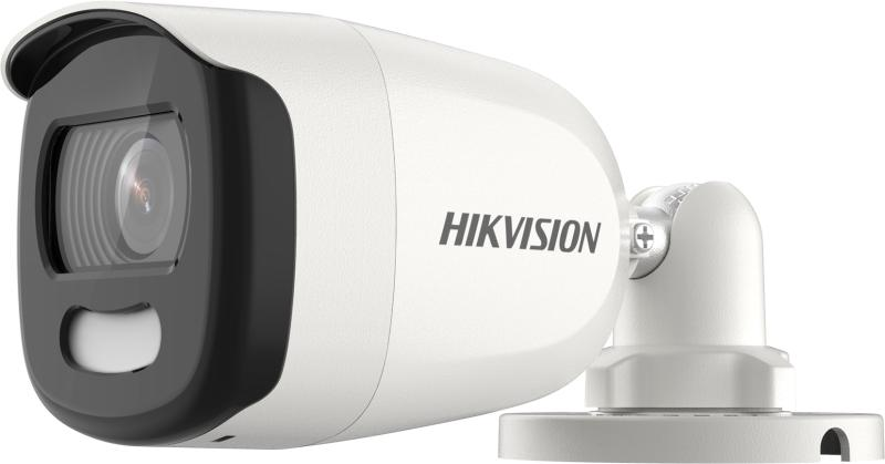 Camera de supraveghere Bullet 5MP Hikvision DS-2CE10HFT-E(2.8MM), lentila fixa 2.8mm, iluminare: 0.0005 Lux @ (F1.0, AGC ON), 0 Lux cu lumina alba: 20m, iesire: 1xHD, alimentare: 12 VDC±25%/PoC.af, Max. 4 W, protectie: IP67, dimensiuni: 68 mm × 70 mm × 168.2 mm, greutate: 398g, temperatura de