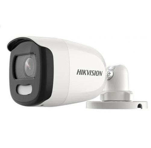 Camera supraveghere Hikvision bullet DS-2CE10HFT-E(3.6mm), 5MP, PoC, ColorVu -  imagini color 24/7 (color si pe timp de noapte), rezolutie 2560 × 1944@ 20 fps, iluminare 0.0005 Lux @ (F1.0, AGC ON), 0 Lux cu lumina alba, lentila 3.6mm, unghi vizualizare: horizontal FOV: 80.1°, vertical FOV: 58.6°