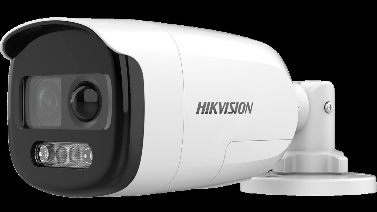 Camera supraveghere Hikvision TURBO X ColorVu DS-2CE12DFT-PIRXOF28(2.8mm); 2MP, ColorVu, imagini color 24/7, detectie PIR, alarma audio si alarma vizuala cu flash de lumina rosu si albastru, rezolutie: 1920 × 1080@25FPS, iluminare: 0.0005 Lux @ (F1.0, AGC ON), 0 Lux with White Light; lentila fixa