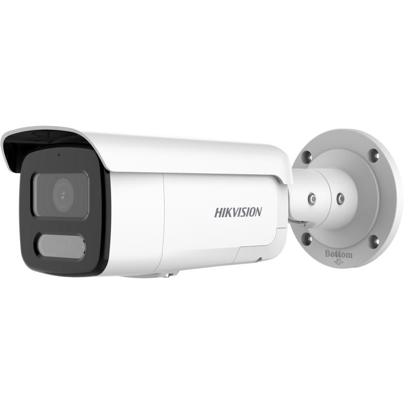 Camera de supraveghere IP Bullet 4MP Hikvision DS-2CD2T47G2H- LISU/SL(2.8MM)(EF), lentila fixa 2.8mm, iluminare min: Color: 0.0005 Lux @ (F1.0, AGC ON), 0 Lux cu lumina alba: 60m, IR 60m, microfon incorporat, difuzor incorporat, interfata audio: 1/1, alarma: 1/1, slot card de memorie