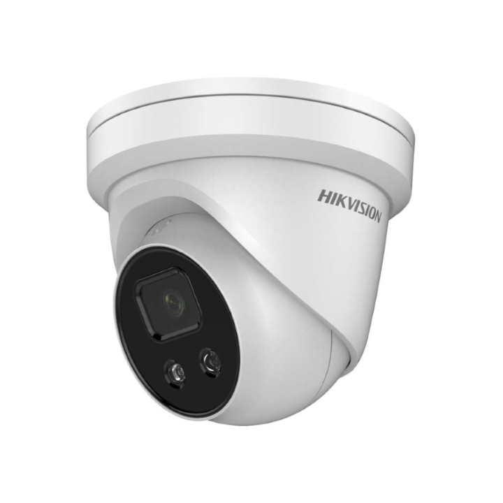 Camera supraveghere Hikvision IP turret DS-2CD2386G2-ISU/SL(2.8mm)C, 8MP,  Acusens - filtrarea alarmelor false dupa corpul uman si masini, alarma vizuala(lumina stroboscopica) si alarma audio pentru avertizarea intrusilor, audio bidirectional, low-light performance powered by DarkFighter technology