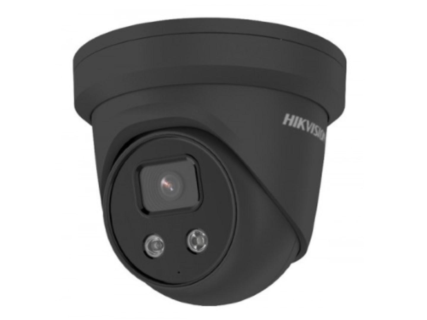 Camera supraveghere Hikvision IP turret DS-2CD2346G2-ISU/SL(2.8mm)(C) (black), 4MP, culoare neagra, Acusens - filtrarea alarmelor false dupa corpul uman si masini, alarma vizuala(lumina stroboscopica) si alarma audio pentru avertizarea intrusilor, audio bidirectional, low-light performance powered