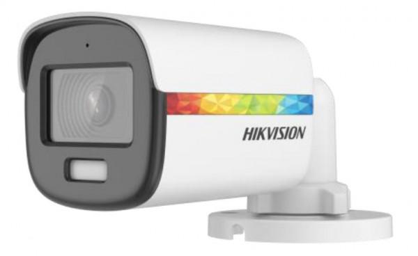 Camera de supraveghere Hikvision Turbo HD Bullet DS-2CE10DF8T-FSLN (2.8mm); 2MP, Color Vu - imagini color pe timp de noapte, mirofon audio incorporat, Aperture F1.0, senzor: 2 MP CMOS, rezolutie: 1920 (H) × 1080 (V)@25fps, iluminare: 0.0003 Lux @ (F1.0, AGC ON), 0 Lux cu lumina alba, lentila fixa